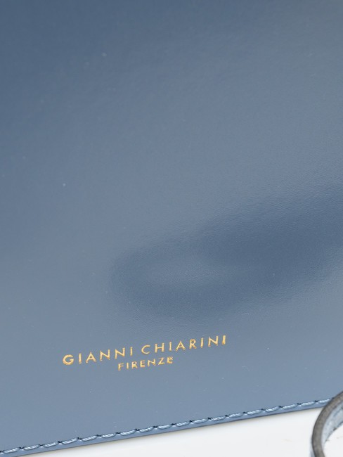 LOGO PRINT Geanta de umar din piele periata ming albastru - Genți femei