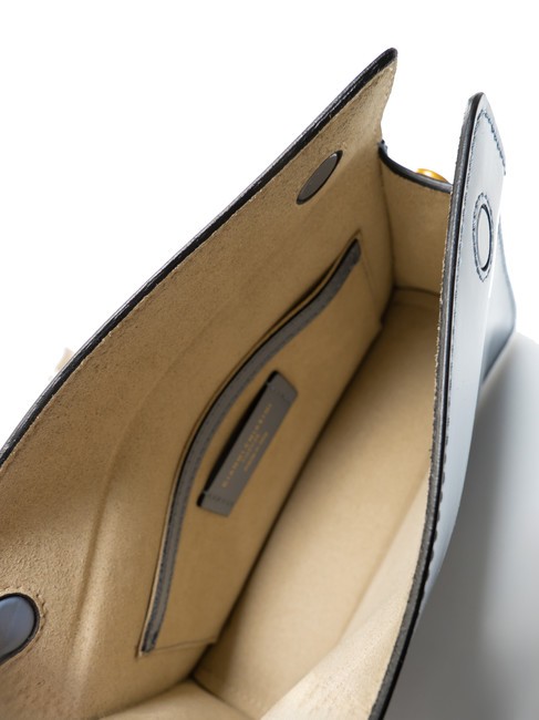 LOGO PRINT Geanta de umar din piele periata ming albastru - Genți femei