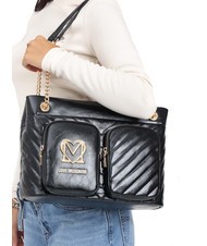 LOVE MOSCHINO CITY POCKETS Geantă de cumpărături matlasată negru - Genți femei - 4