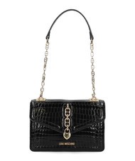 LOVE MOSCHINO CHAIN CROCO Geanta de umar imprimata negru - Genți femei - 4