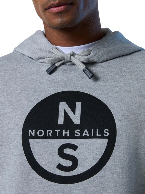 BASIC Hanorac cu glugă cu imprimeu cu logo melange gri - hanorace