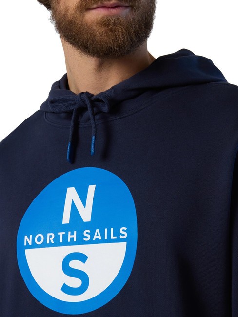 BASIC Hanorac cu glugă cu imprimeu cu logo albastru marin - hanorace