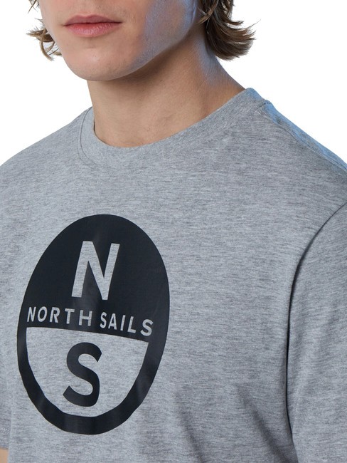 BASIC Tricou din bumbac cu imprimeu cu logo melange gri - tricou