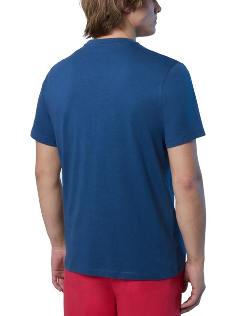 BASIC Tricou din bumbac cu imprimeu cu logo denim închis la culoare - tricou