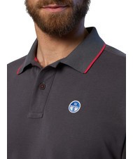 NORTH SAILS COLLAR STRIPED Tricou polo cu maneca scurta din bumbac gri de fier - maiou Polo - 3