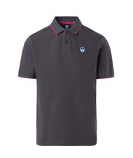 NORTH SAILS COLLAR STRIPED Tricou polo cu maneca scurta din bumbac gri de fier - maiou Polo - 5