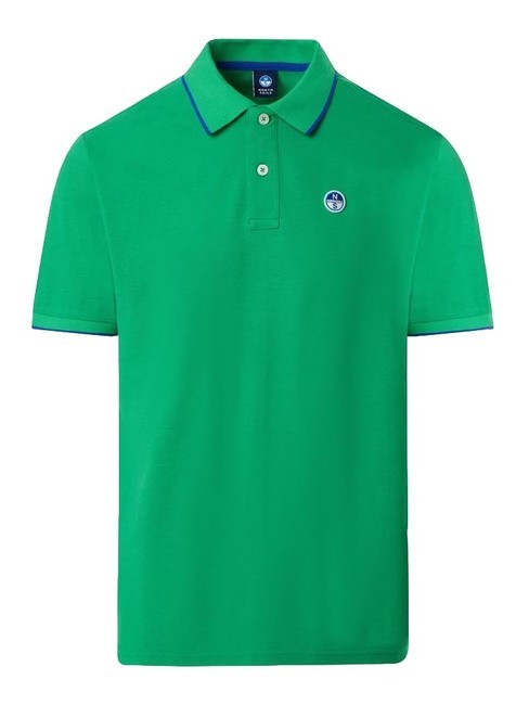 COLLAR STRIPED Tricou polo cu maneca scurta din bumbac albina verde - maiou Polo