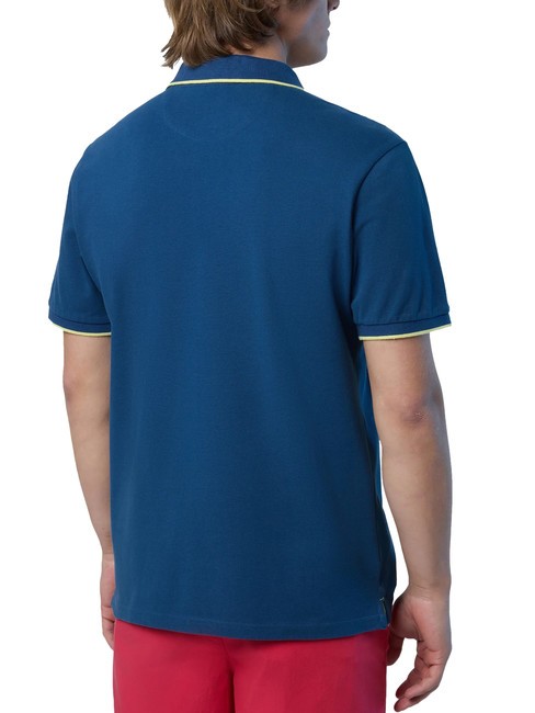 COLLAR STRIPED Tricou polo cu maneca scurta din bumbac denim închis la culoare - maiou Polo