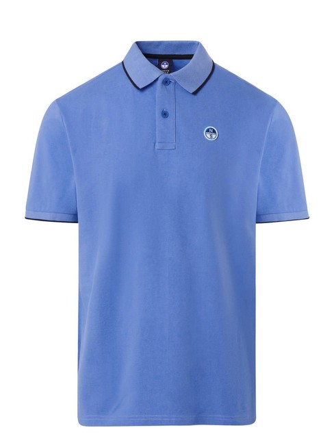 COLLAR STRIPED Tricou polo cu maneca scurta din bumbac wedgewood - maiou Polo
