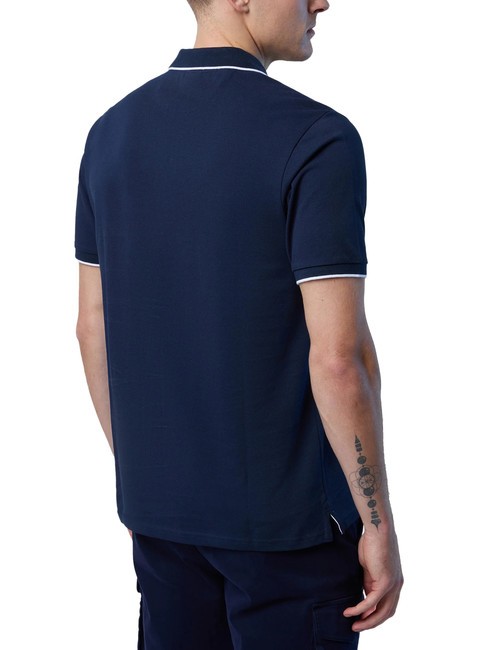 COLLAR STRIPED Tricou polo cu maneca scurta din bumbac albastru marin - maiou Polo