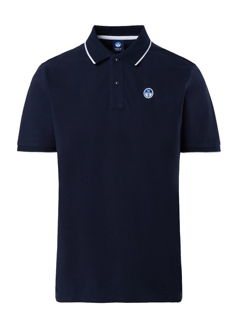 COLLAR STRIPED Tricou polo cu maneca scurta din bumbac albastru marin - maiou Polo