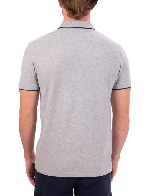 COLLAR STRIPED Tricou polo cu maneca scurta din bumbac melange gri - maiou Polo