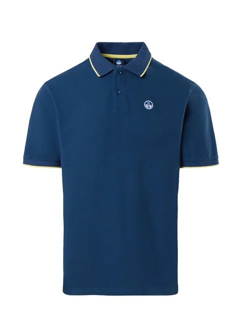 COLLAR STRIPED Tricou polo cu maneca scurta din bumbac denim &icirc;nchis la culoare - maiou Polo