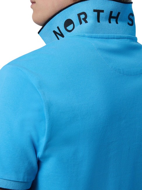 COLLAR STRIPED Tricou polo cu maneca scurta din bumbac albastru cerul - maiou Polo