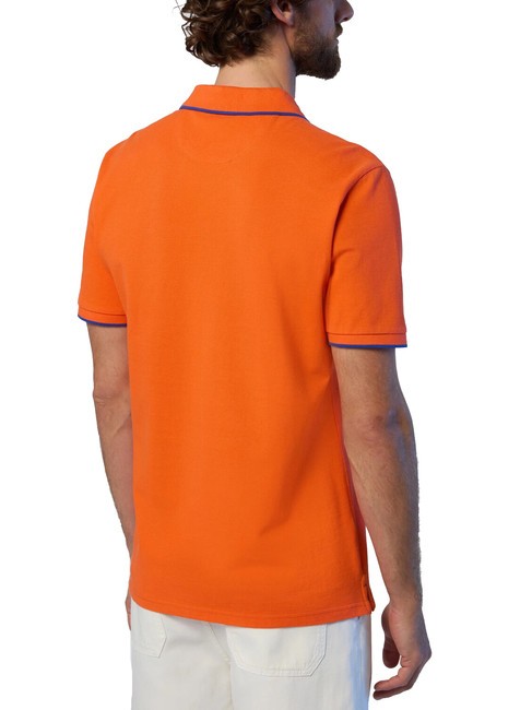 COLLAR STRIPED Tricou polo cu maneca scurta din bumbac portocaliu flacără - maiou Polo