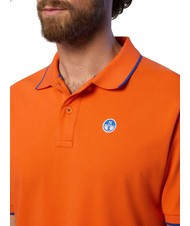 NORTH SAILS COLLAR STRIPED Tricou polo cu maneca scurta din bumbac portocaliu flacără - maiou Polo - 4