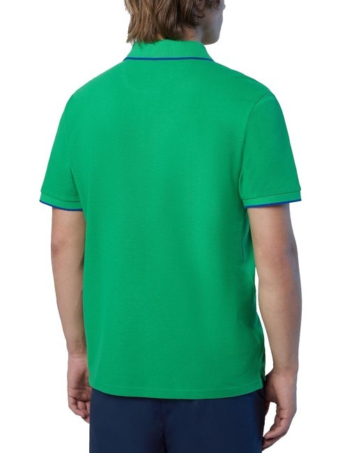 COLLAR STRIPED Tricou polo cu maneca scurta din bumbac albina verde - maiou Polo