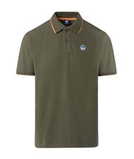 NORTH SAILS COLLAR STRIPED Tricou polo cu maneca scurta din bumbac măsline prăfuite - maiou Polo - 5