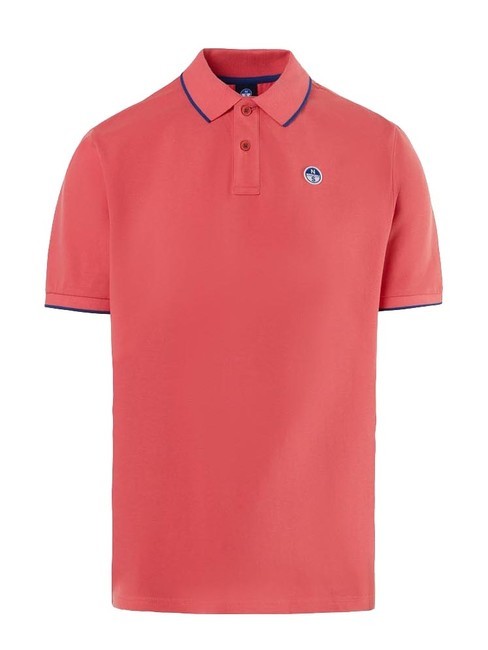 COLLAR STRIPED Tricou polo cu maneca scurta din bumbac coral calypso - maiou Polo