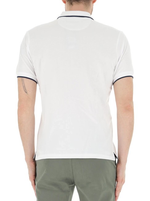 COLLAR STRIPED Tricou polo cu maneca scurta din bumbac alb - maiou Polo