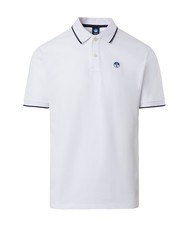 NORTH SAILS COLLAR STRIPED Tricou polo cu maneca scurta din bumbac alb - maiou Polo - 3