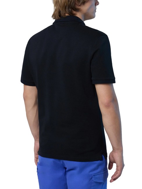 BASIC Tricou polo cu maneca scurta din bumbac negru - maiou Polo