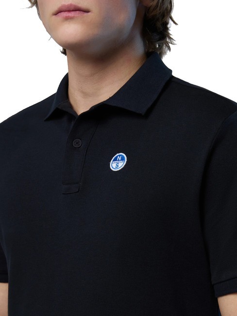 BASIC Tricou polo cu maneca scurta din bumbac negru - maiou Polo