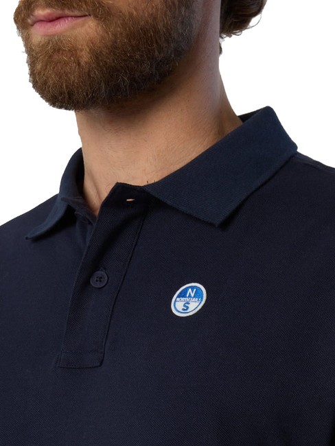 BASIC Tricou polo cu maneca scurta din bumbac albastru marin - maiou Polo