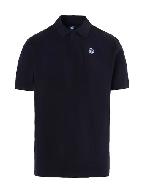 BASIC Tricou polo cu maneca scurta din bumbac albastru marin - maiou Polo