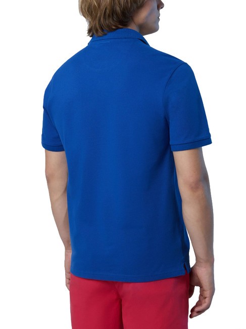 BASIC Tricou polo cu maneca scurta din bumbac albastru oceanic - maiou Polo