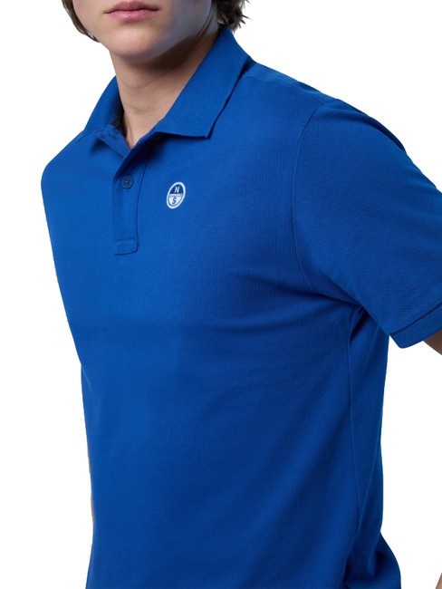 BASIC Tricou polo cu maneca scurta din bumbac albastru oceanic - maiou Polo