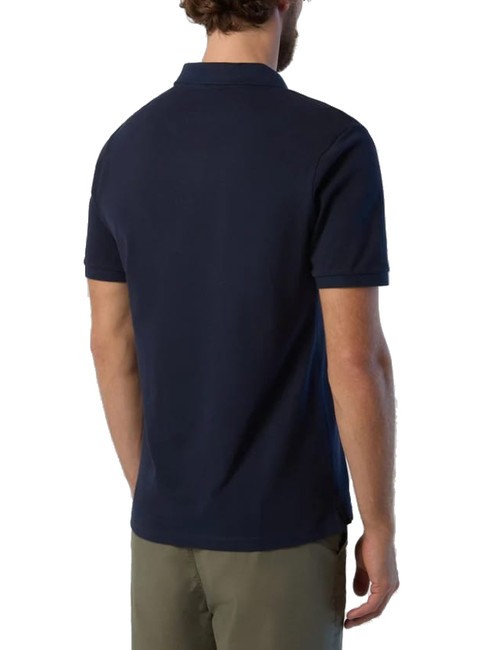 BASIC Tricou polo cu maneca scurta din bumbac albastru marin - maiou Polo
