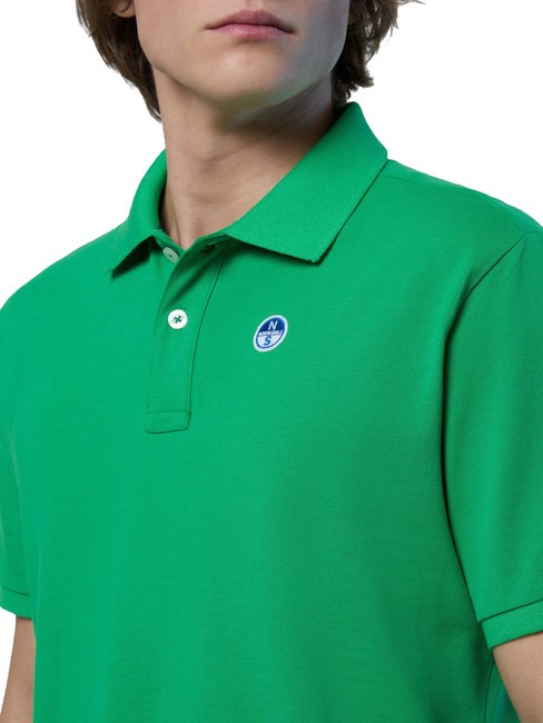 BASIC Tricou polo cu maneca scurta din bumbac albina verde - maiou Polo