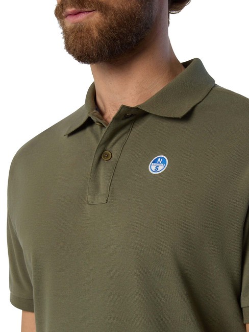 BASIC Tricou polo cu maneca scurta din bumbac măsline prăfuite - maiou Polo