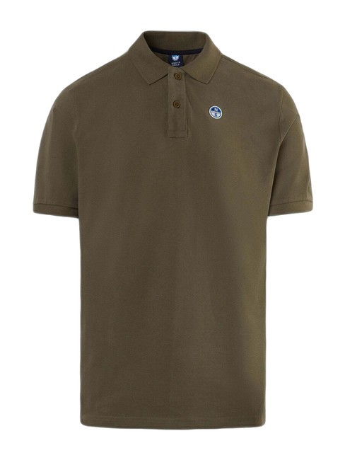 BASIC Tricou polo cu maneca scurta din bumbac măsline prăfuite - maiou Polo