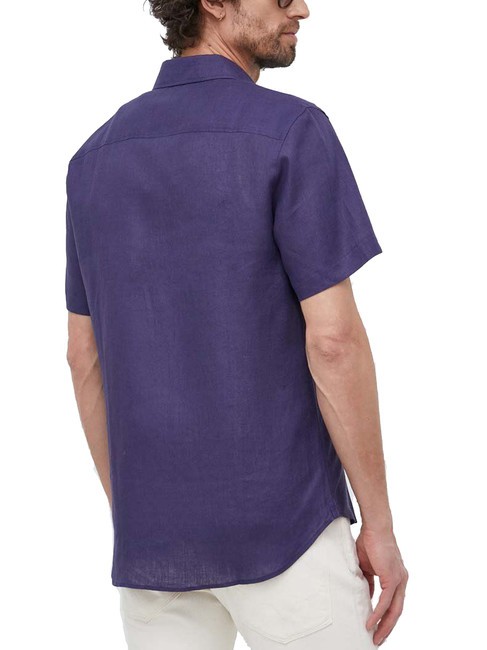 N|S Cămașă din in cu mâneci scurte albastru marin - Cămăși pentru bărbați