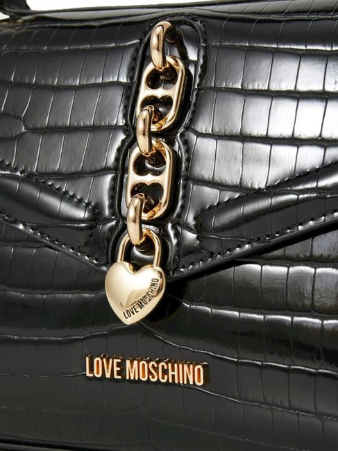 SHINY CROCO Geanta de mana, cu bareta de umar negru - Genți femei