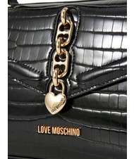 LOVE MOSCHINO SHINY CROCO Geanta de mana, cu bareta de umar negru - Genți femei - 3