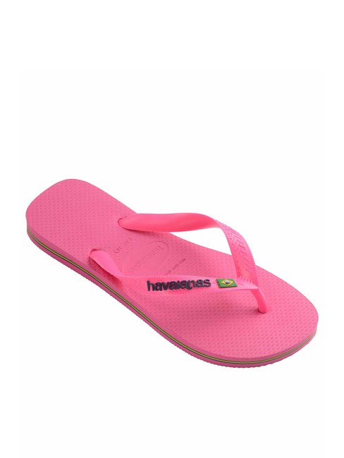 BRASIL LOGO NEON Papuci flip-flop flux roz/flux roz - Pantofi unisex