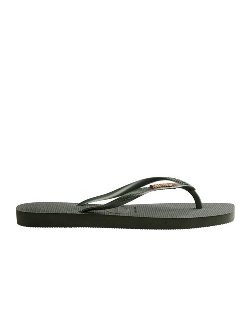 SQUARE LOGO Papuci flip-flop olivegreen - Pantofi femei