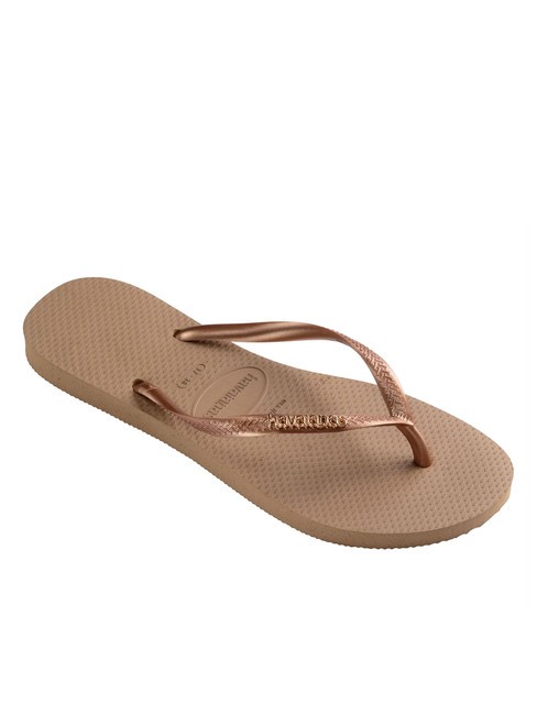 SLIM LOGO Papuci flip-flop rose / aur - Pantofi femei