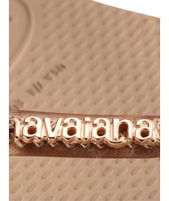 HAVAIANAS SLIM LOGO Papuci flip-flop rose / aur - Pantofi femei - 4
