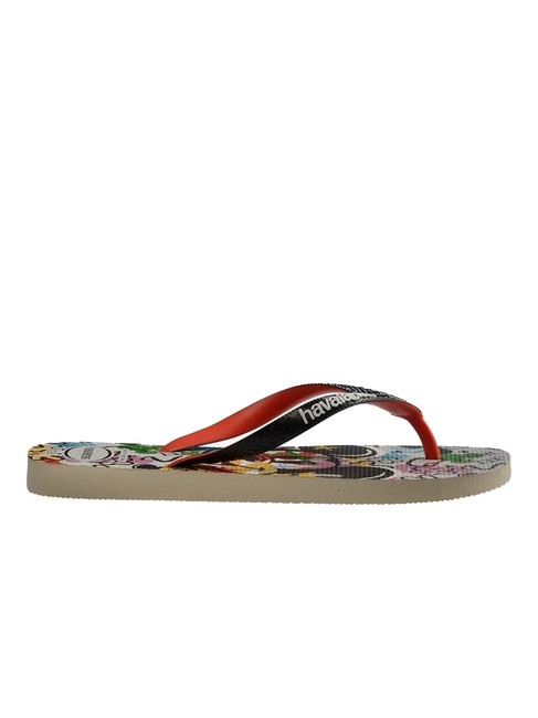 DISNEY STYLISH Papuci flip-flop bej/negru/portocaliu sânge - Pantofi unisex