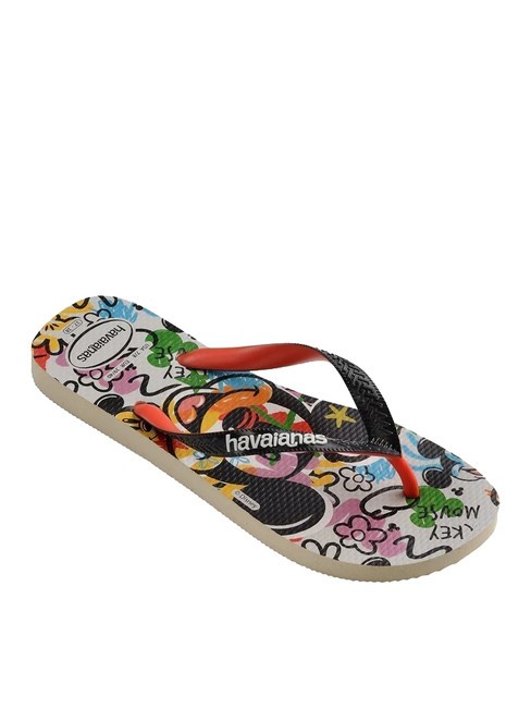 DISNEY STYLISH Papuci flip-flop bej/negru/portocaliu sânge - Pantofi unisex