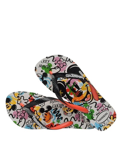 DISNEY STYLISH Papuci flip-flop bej/negru/portocaliu sânge - Pantofi unisex