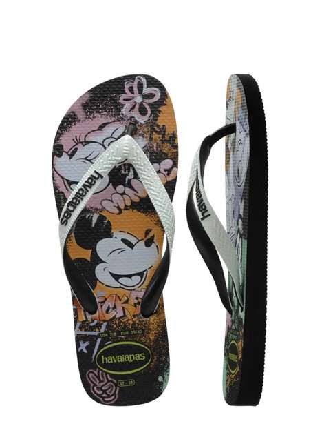 DISNEY STYLISH Papuci flip-flop negru/alb/negru - Pantofi unisex