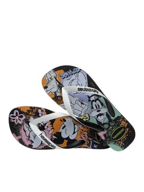 DISNEY STYLISH Papuci flip-flop negru/alb/negru - Pantofi unisex