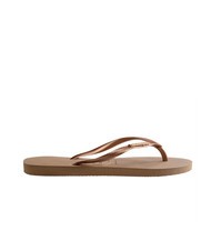 HAVAIANAS SLIM LOGO Papuci flip-flop rose / aur - Pantofi femei - 2