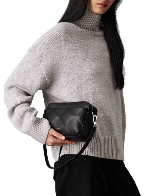 DIAMOND QUILT  Geantă mini de umăr, cu curea de umăr ck negru - Genți femei
