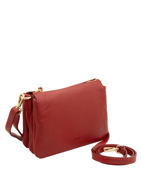 SIMONA Geantă de umăr din piele Tris dollar roşu - Genți femei